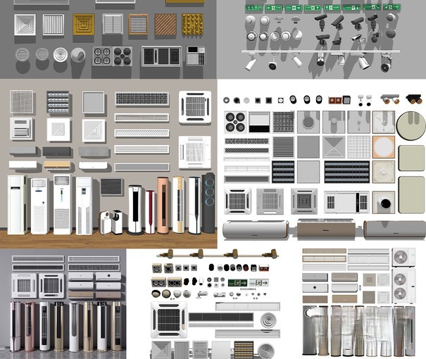 图片[4]-现代空调_立式空调_挂饰空调_智能空调_出风口SU模型-刷子库