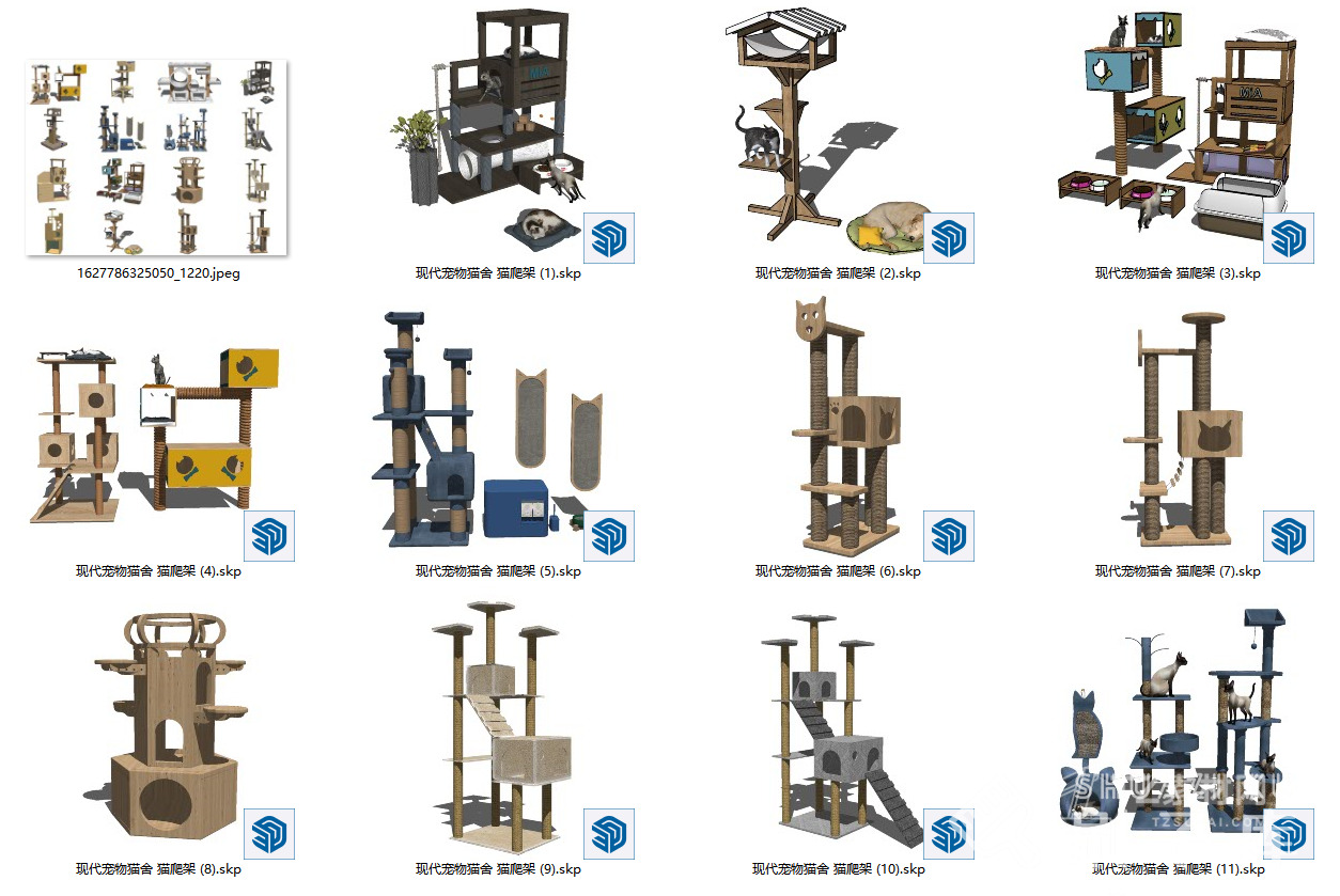 宠物猫 猫爬架 su2016 25个-1