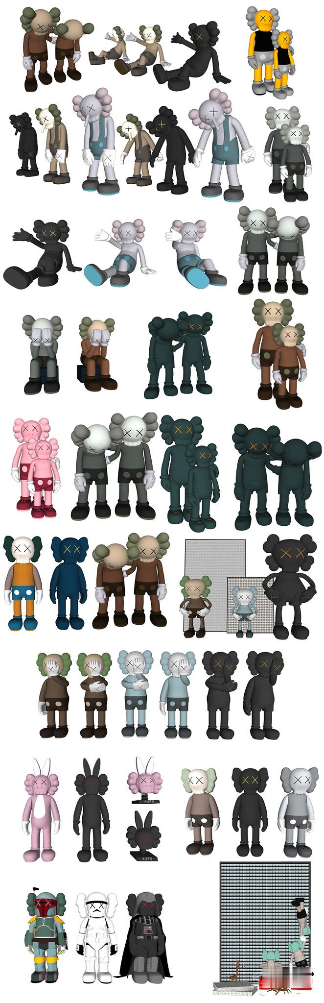 图片[2]-【SU草图大师模型】美国KAWS公仔-刷子库