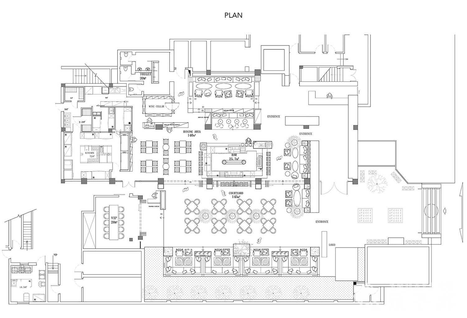 【设计师必备】48个酒吧项目平面图-2