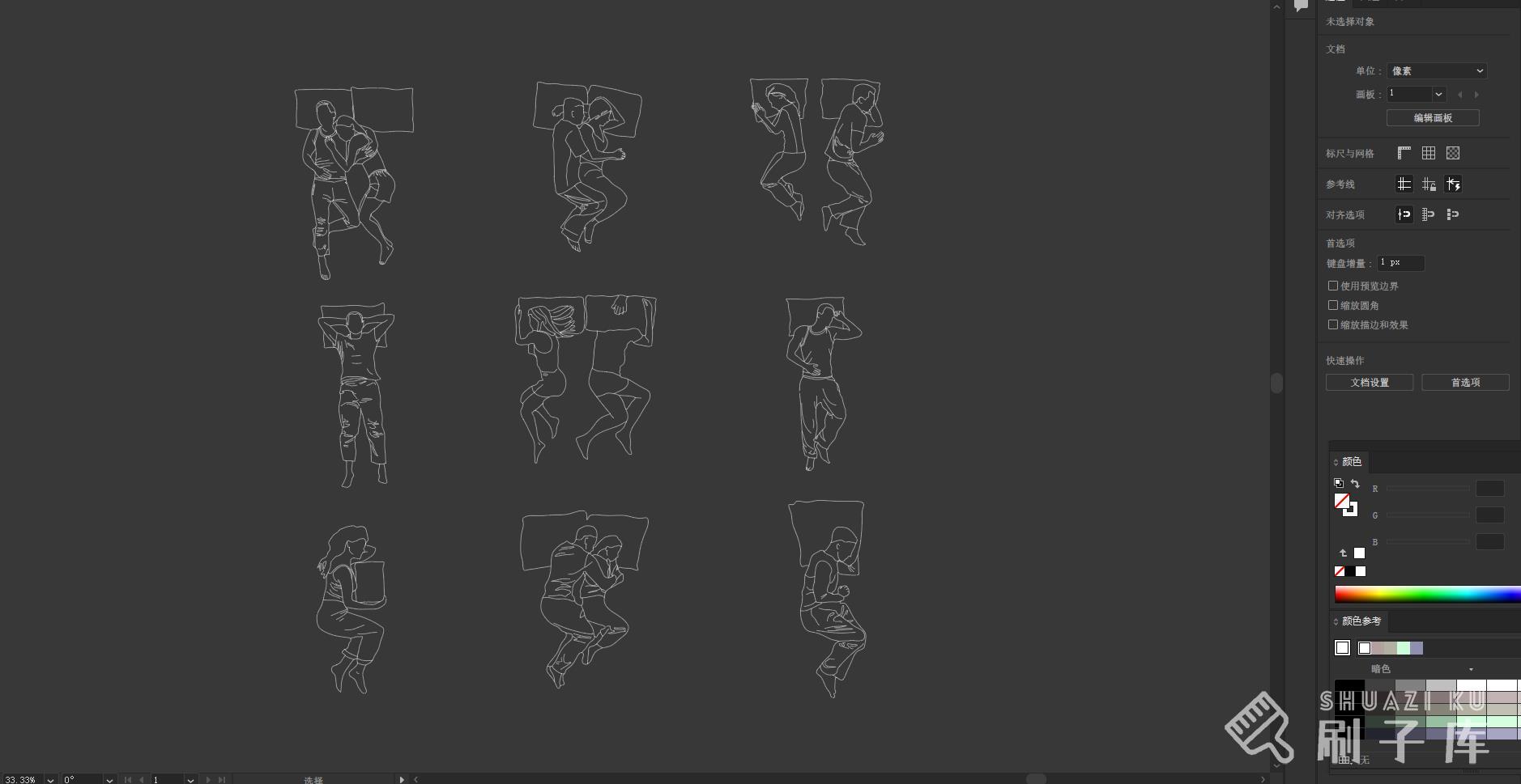 18组顶视图人物素材合集，AI+JPG+PSD+CAD-3