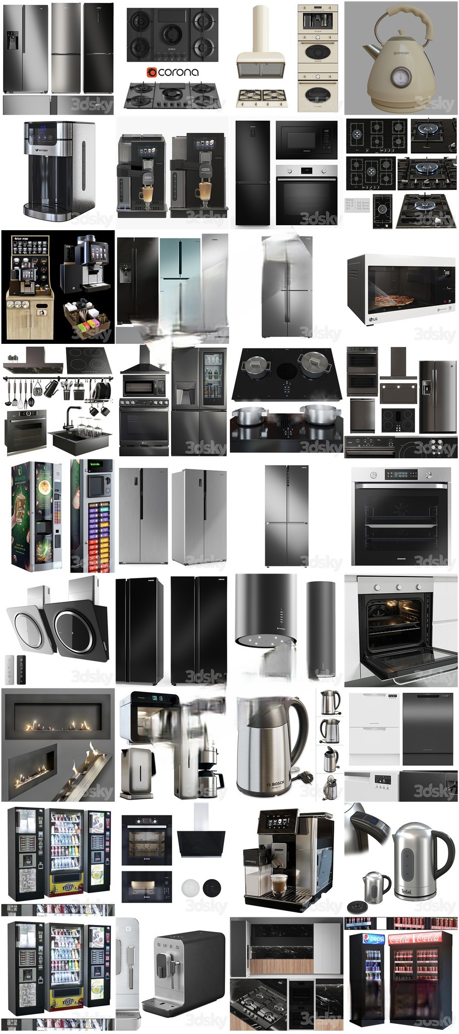 图片[4]-3DSKY模型餐厅厨房设备电器橱柜-刷子库