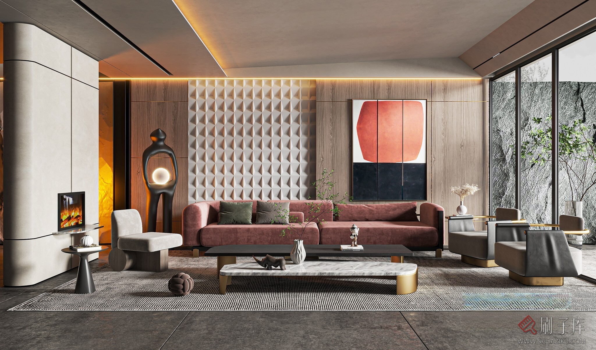 现代客厅-刷子库