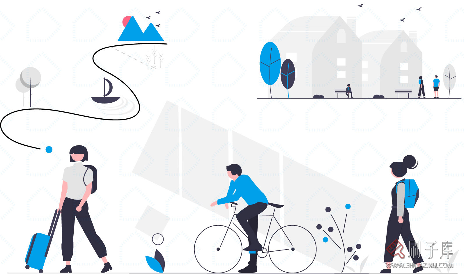 348个平面创意矢量图形，PS+AI-1