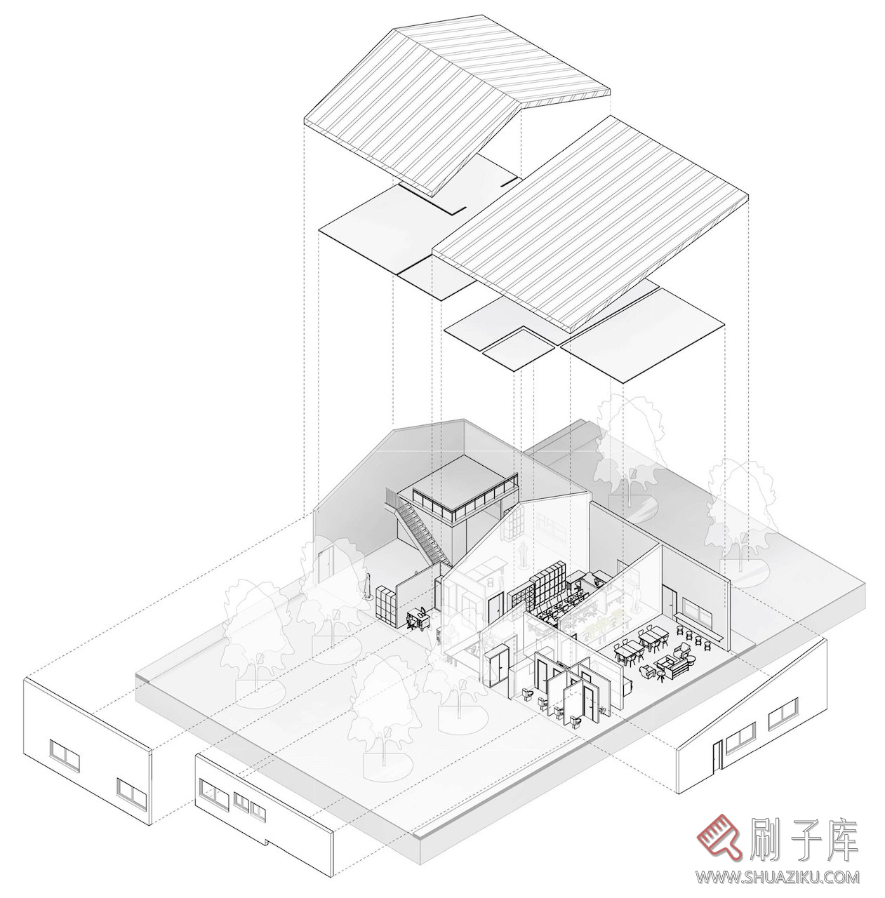 【设计师必备】140张室内剖面、立面创意分析图-3