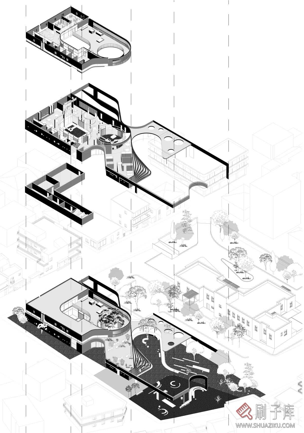 【设计师必备】140张室内剖面、立面创意分析图-10