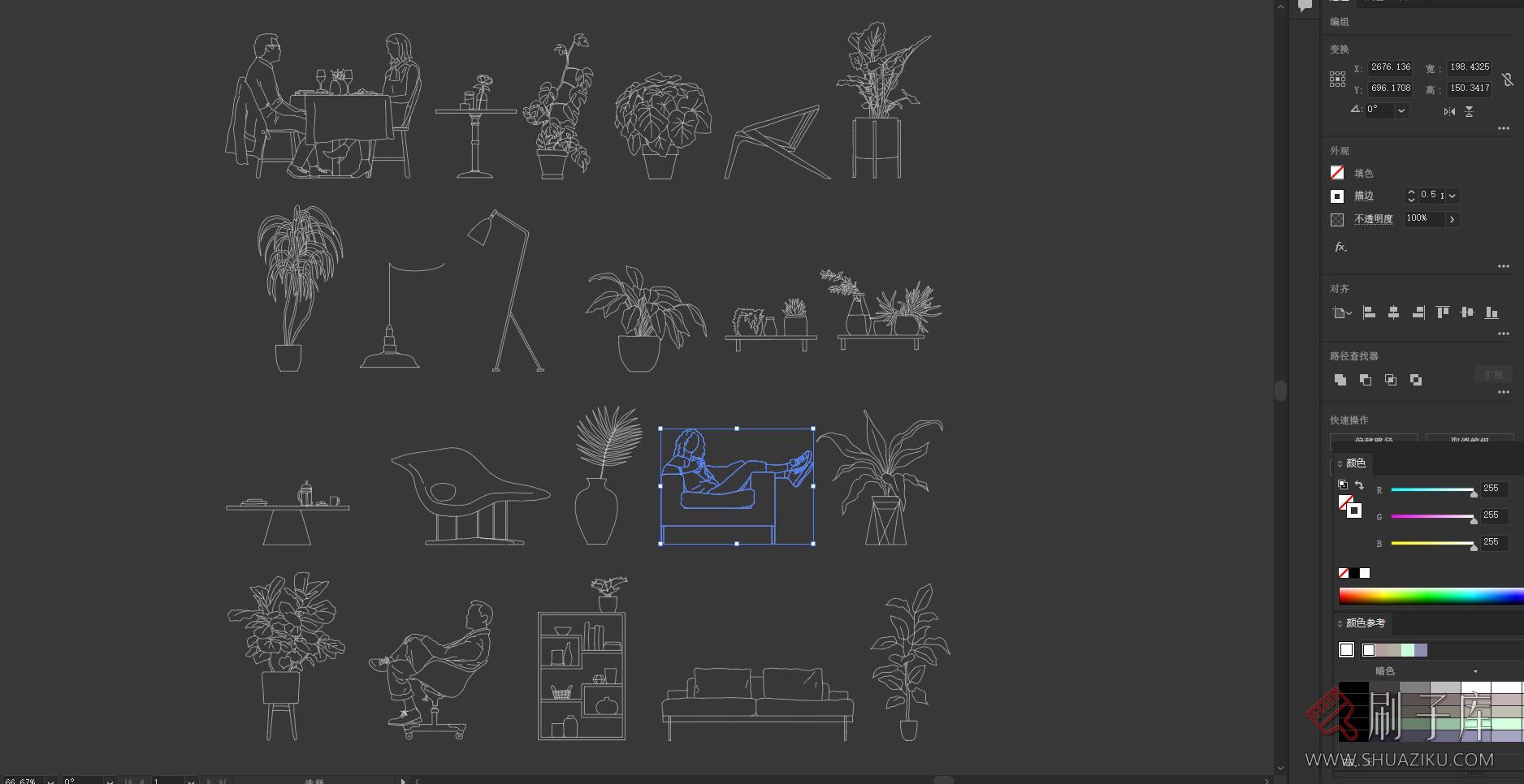 22个家具软装饰品立面图合集，AI+CAD+PNG-1