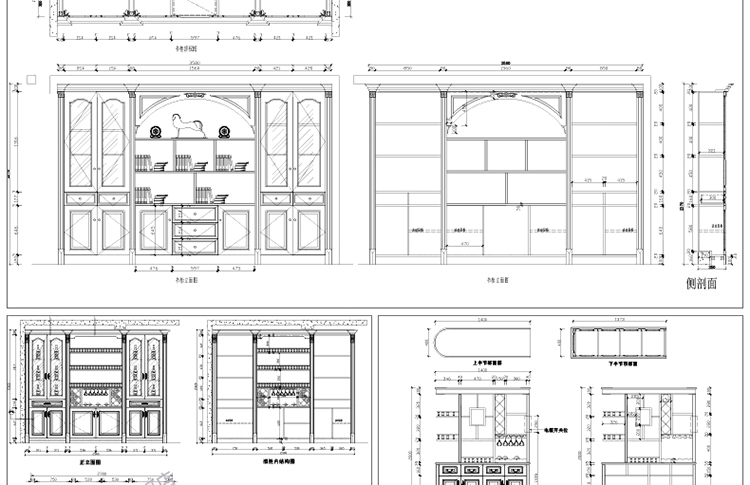 图片[32]-家装衣柜酒橱柜子榻榻米书柜鞋柜家具CAD图库平立面施工图纸设计-刷子库