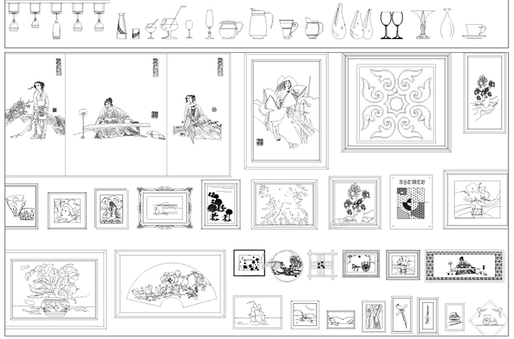 图片[40]-家装衣柜酒橱柜子榻榻米书柜鞋柜家具CAD图库平立面施工图纸设计-刷子库