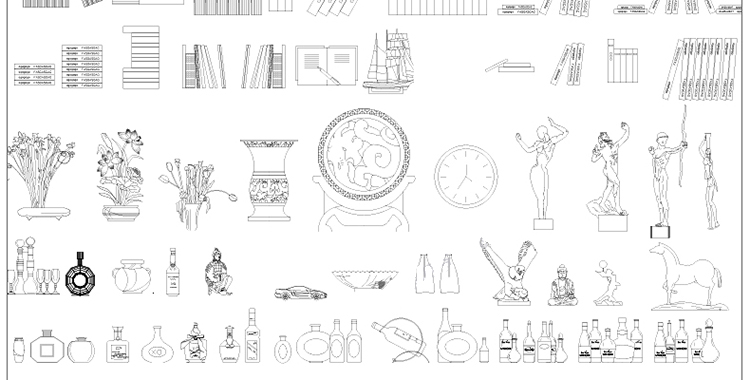 图片[39]-家装衣柜酒橱柜子榻榻米书柜鞋柜家具CAD图库平立面施工图纸设计-刷子库