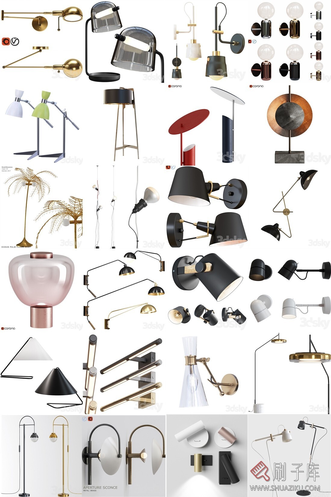 图片[3]-140个3DSKY壁灯台灯装饰灯模型-刷子库