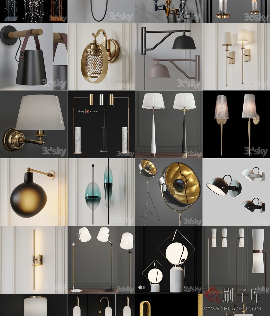 图片[5]-140个3DSKY壁灯台灯装饰灯模型-刷子库