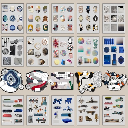 彩色CAD图库-带遮罩和地毯贴图-刷子库