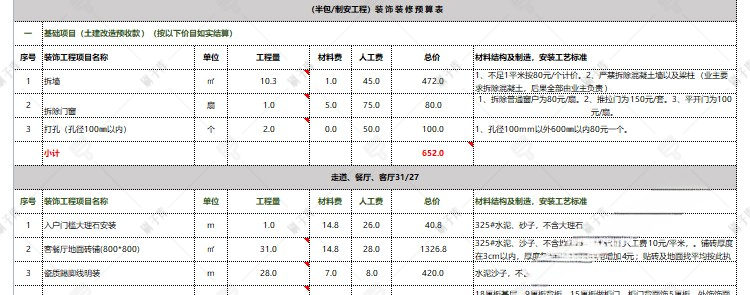 图片[19]-装修预算报价表家装工装材料施工进度表模板-刷子库