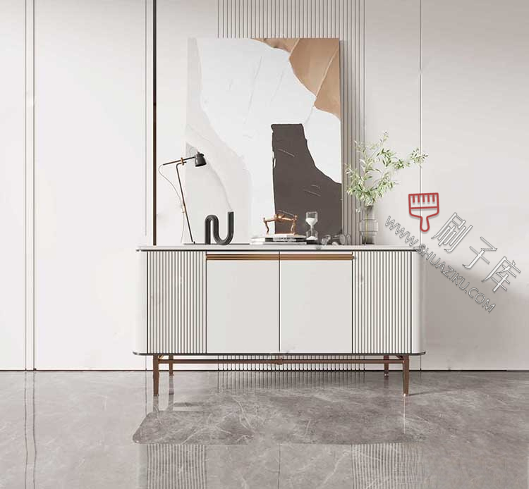 图片[19]-草图大师现代简约轻奢侘寂玄关柜边柜装饰柜端景台挂画摆件SU模型-刷子库