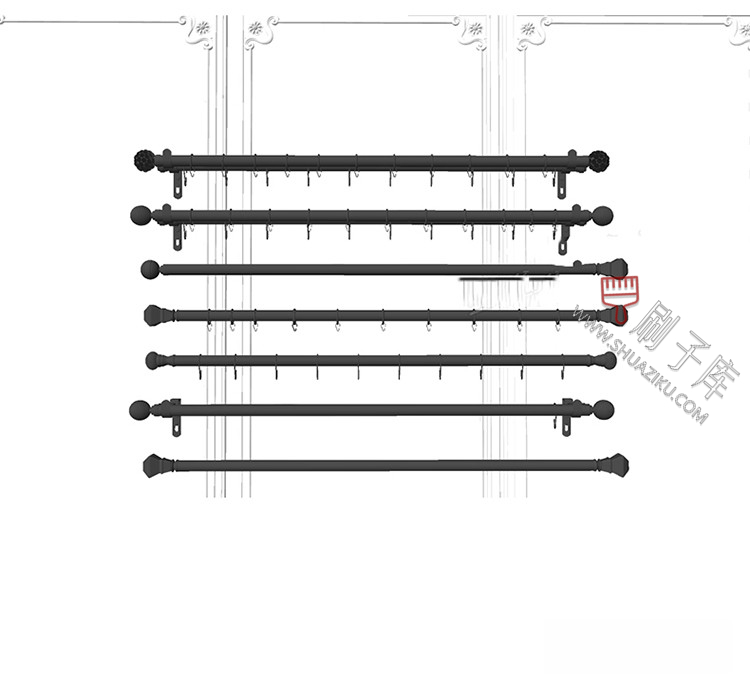 图片[21]-软装窗帘纱帘帷幔遮光拉帘SU模型草图大师-刷子库