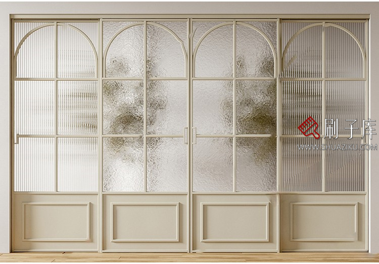 图片[11]-室内卧室单开双开实木玻璃推拉门SU模型防盗门木门草图大师谷仓门-刷子库