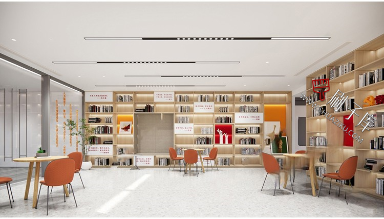 图片[8]-书吧SU模型工业风书咖图书馆室内设计草图大师书店CAD施工图素材-刷子库