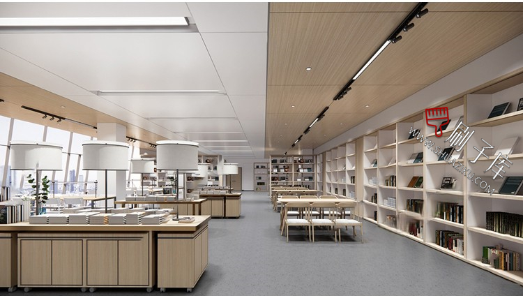 图片[10]-书吧SU模型工业风书咖图书馆室内设计草图大师书店CAD施工图素材-刷子库