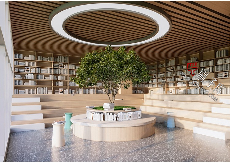 图片[18]-书吧SU模型工业风书咖图书馆室内设计草图大师书店CAD施工图素材-刷子库