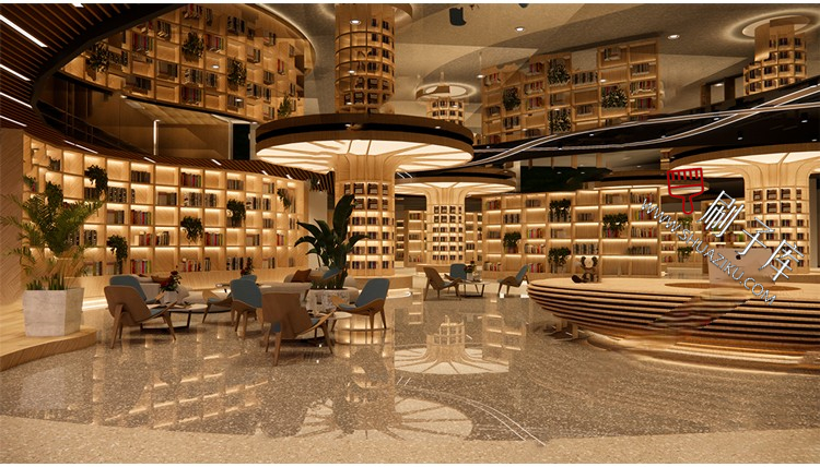 图片[20]-书吧SU模型工业风书咖图书馆室内设计草图大师书店CAD施工图素材-刷子库