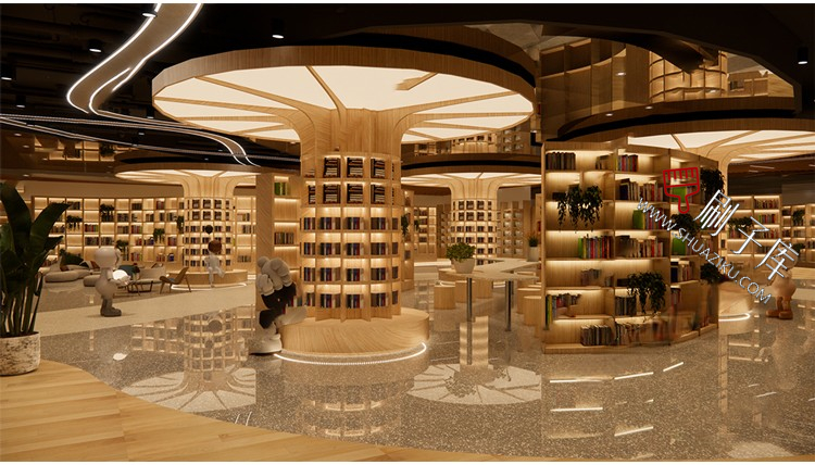 图片[19]-书吧SU模型工业风书咖图书馆室内设计草图大师书店CAD施工图素材-刷子库