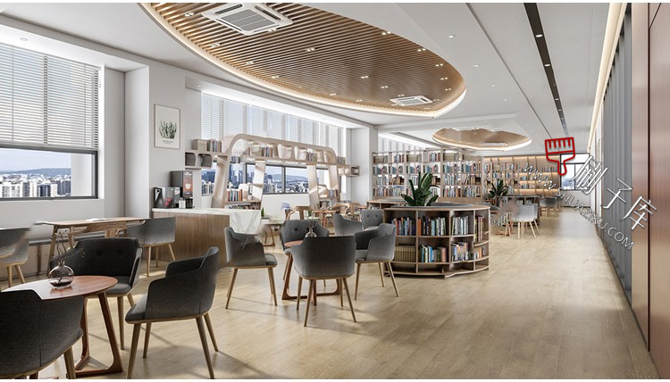 图片[22]-书吧SU模型工业风书咖图书馆室内设计草图大师书店CAD施工图素材-刷子库