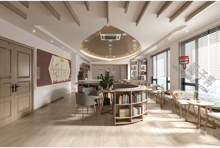 图片[31]-书吧SU模型工业风书咖图书馆室内设计草图大师书店CAD施工图素材-刷子库