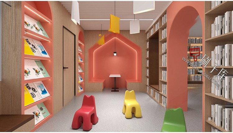 图片[44]-书吧SU模型工业风书咖图书馆室内设计草图大师书店CAD施工图素材-刷子库