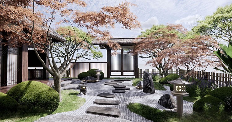 图片[6]-新中式日式欧式别墅室外庭院露台屋顶花园空中会所景观SU模型素材-刷子库