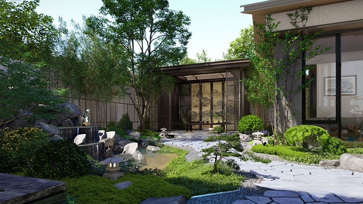 图片[8]-新中式日式欧式别墅室外庭院露台屋顶花园空中会所景观SU模型素材-刷子库