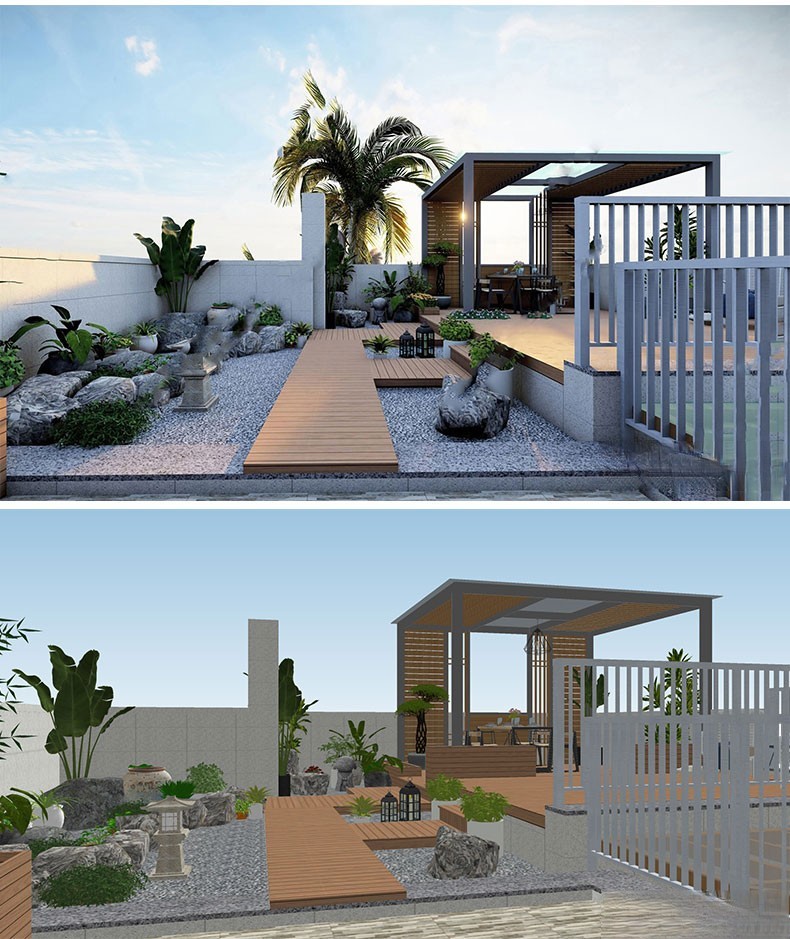 图片[10]-新中式日式欧式别墅室外庭院露台屋顶花园空中会所景观SU模型素材-刷子库