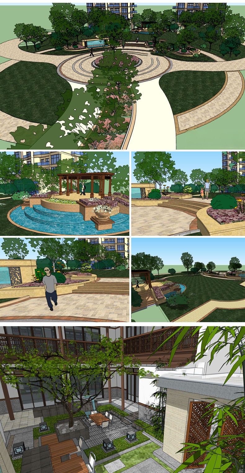 图片[16]-新中式日式欧式别墅室外庭院露台屋顶花园空中会所景观SU模型素材-刷子库