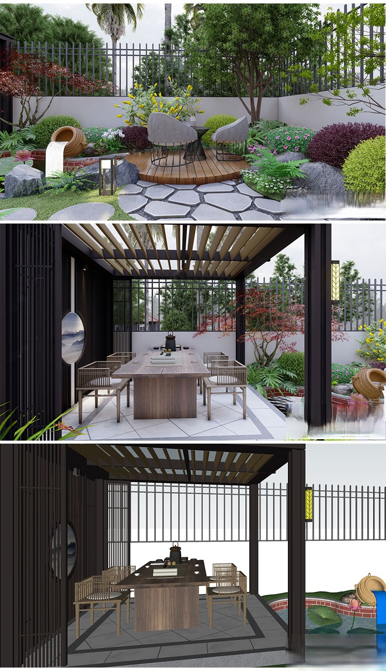 图片[19]-新中式日式欧式别墅室外庭院露台屋顶花园空中会所景观SU模型素材-刷子库