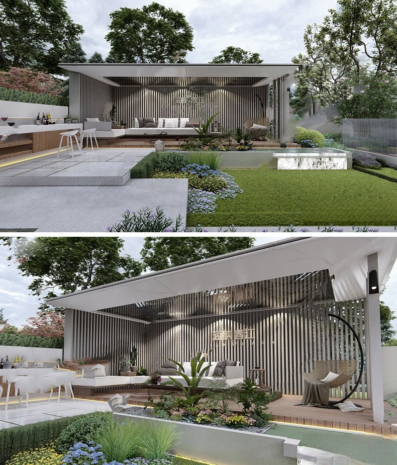 图片[31]-新中式日式欧式别墅室外庭院露台屋顶花园空中会所景观SU模型素材-刷子库