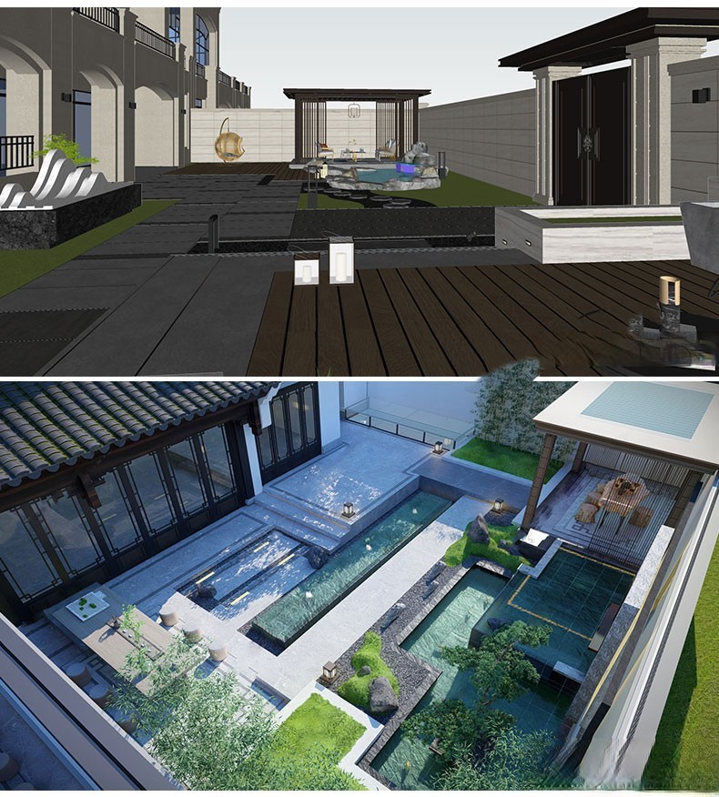 图片[36]-新中式日式欧式别墅室外庭院露台屋顶花园空中会所景观SU模型素材-刷子库