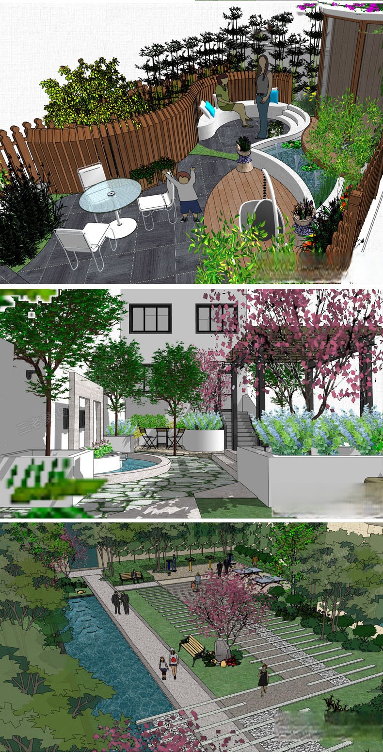 图片[39]-新中式日式欧式别墅室外庭院露台屋顶花园空中会所景观SU模型素材-刷子库