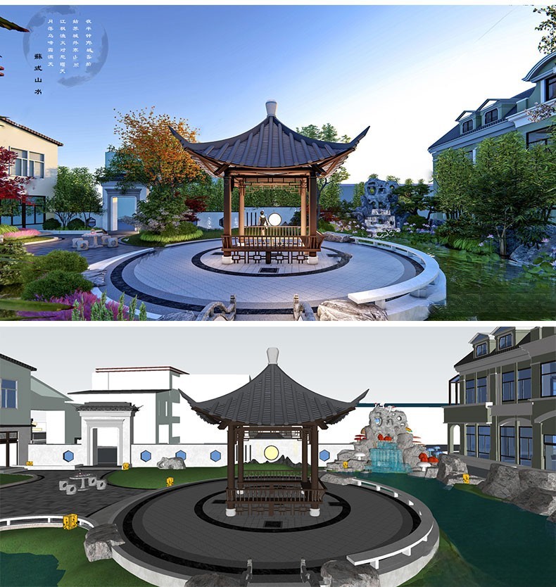 图片[42]-新中式日式欧式别墅室外庭院露台屋顶花园空中会所景观SU模型素材-刷子库