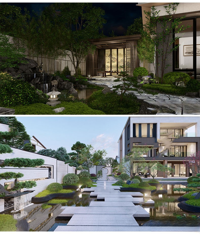 图片[43]-新中式日式欧式别墅室外庭院露台屋顶花园空中会所景观SU模型素材-刷子库