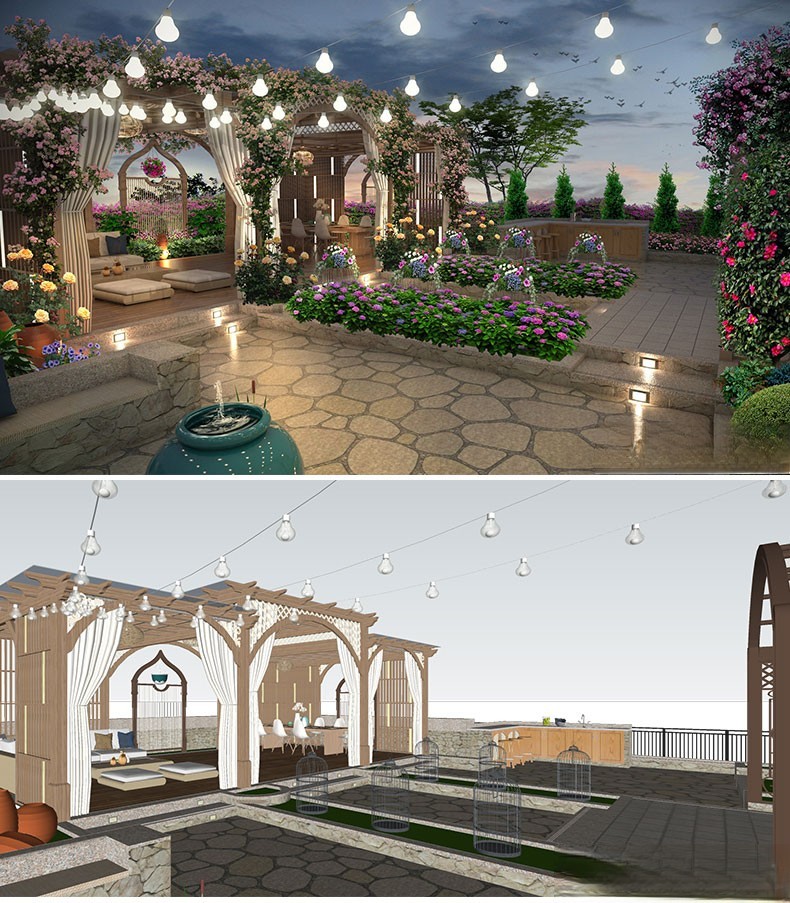 图片[45]-新中式日式欧式别墅室外庭院露台屋顶花园空中会所景观SU模型素材-刷子库