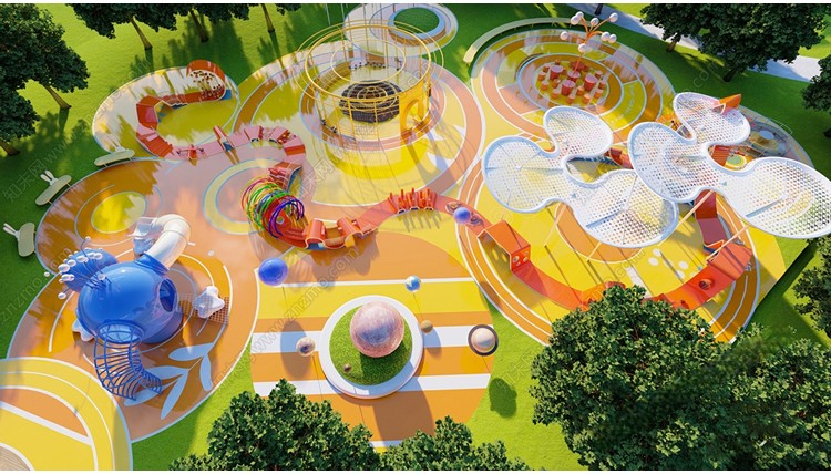 图片[2]-儿童乐园游乐场活动区户外拓展训练场地设施滑滑梯草图大师SU模型-刷子库