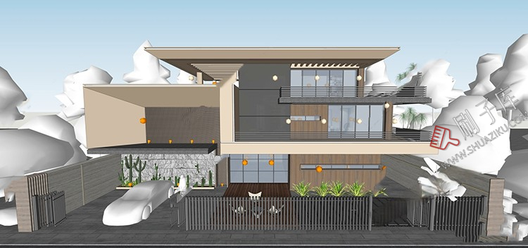 图片[7]-独栋别墅建筑SU模型CAD施工图配套度假村外观民宿自建房草图大师-刷子库