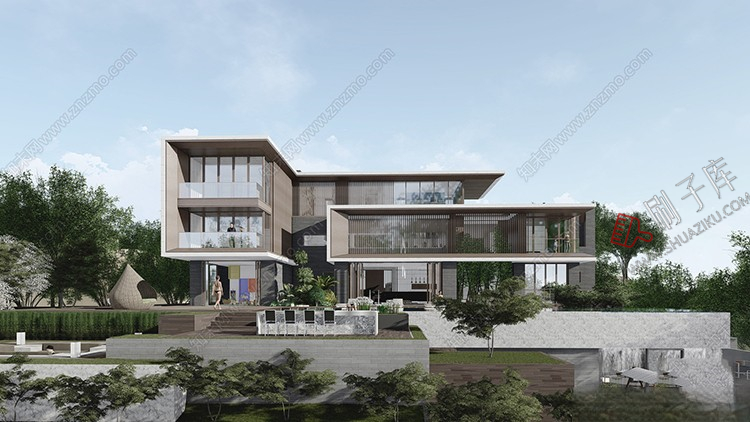 图片[8]-独栋别墅建筑SU模型CAD施工图配套度假村外观民宿自建房草图大师-刷子库