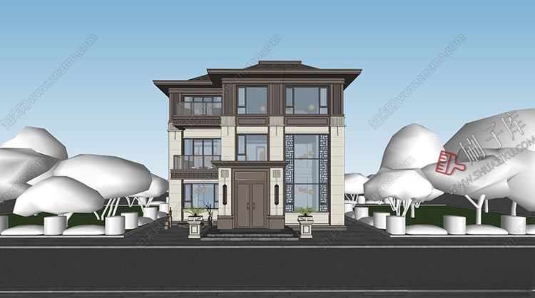 图片[12]-独栋别墅建筑SU模型CAD施工图配套度假村外观民宿自建房草图大师-刷子库