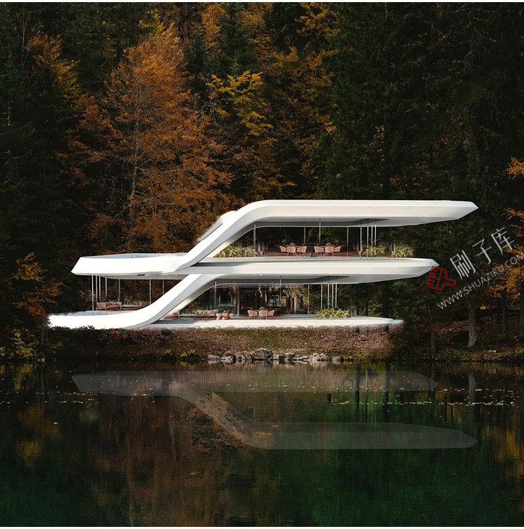 图片[2]-草图大师民宿度假村酒店中式现代别墅客栈旅游创意外观建筑SU模型-刷子库