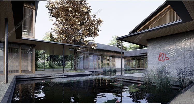 图片[10]-草图大师民宿度假村酒店中式现代别墅客栈旅游创意外观建筑SU模型-刷子库