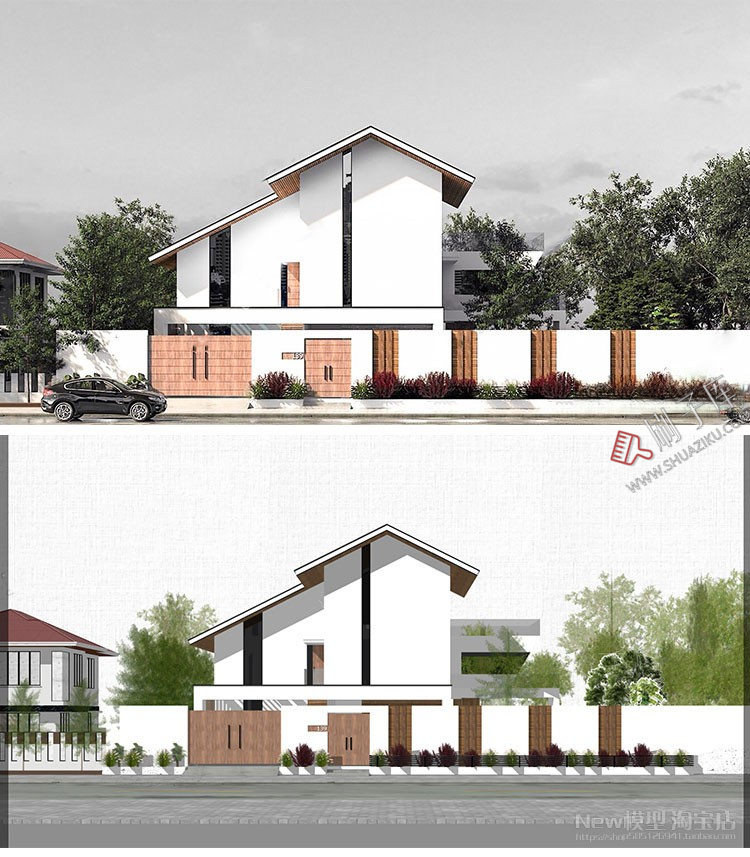 图片[20]-草图大师民宿度假村酒店中式现代别墅客栈旅游创意外观建筑SU模型-刷子库