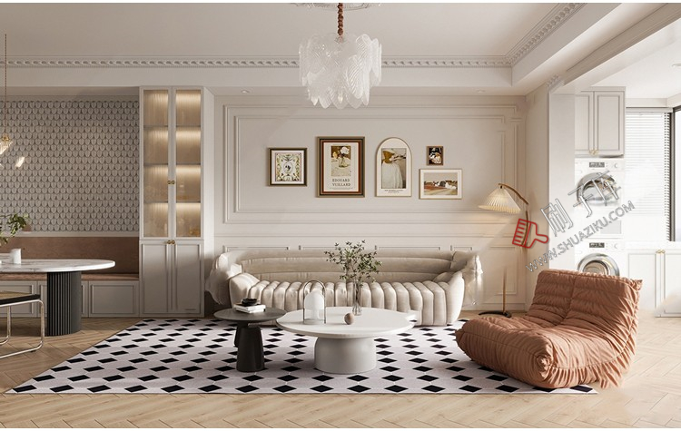 图片[15]-草图大师家装奢华豪华法式风格家居餐厅客厅卧室设计SU模型素材库-刷子库