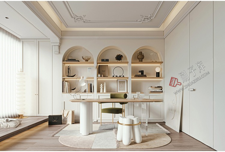 图片[18]-草图大师家装奢华豪华法式风格家居餐厅客厅卧室设计SU模型素材库-刷子库