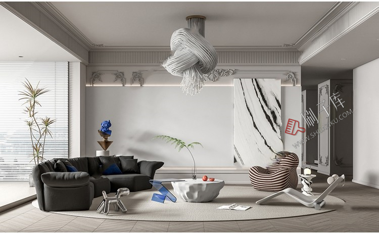 图片[25]-草图大师家装奢华豪华法式风格家居餐厅客厅卧室设计SU模型素材库-刷子库